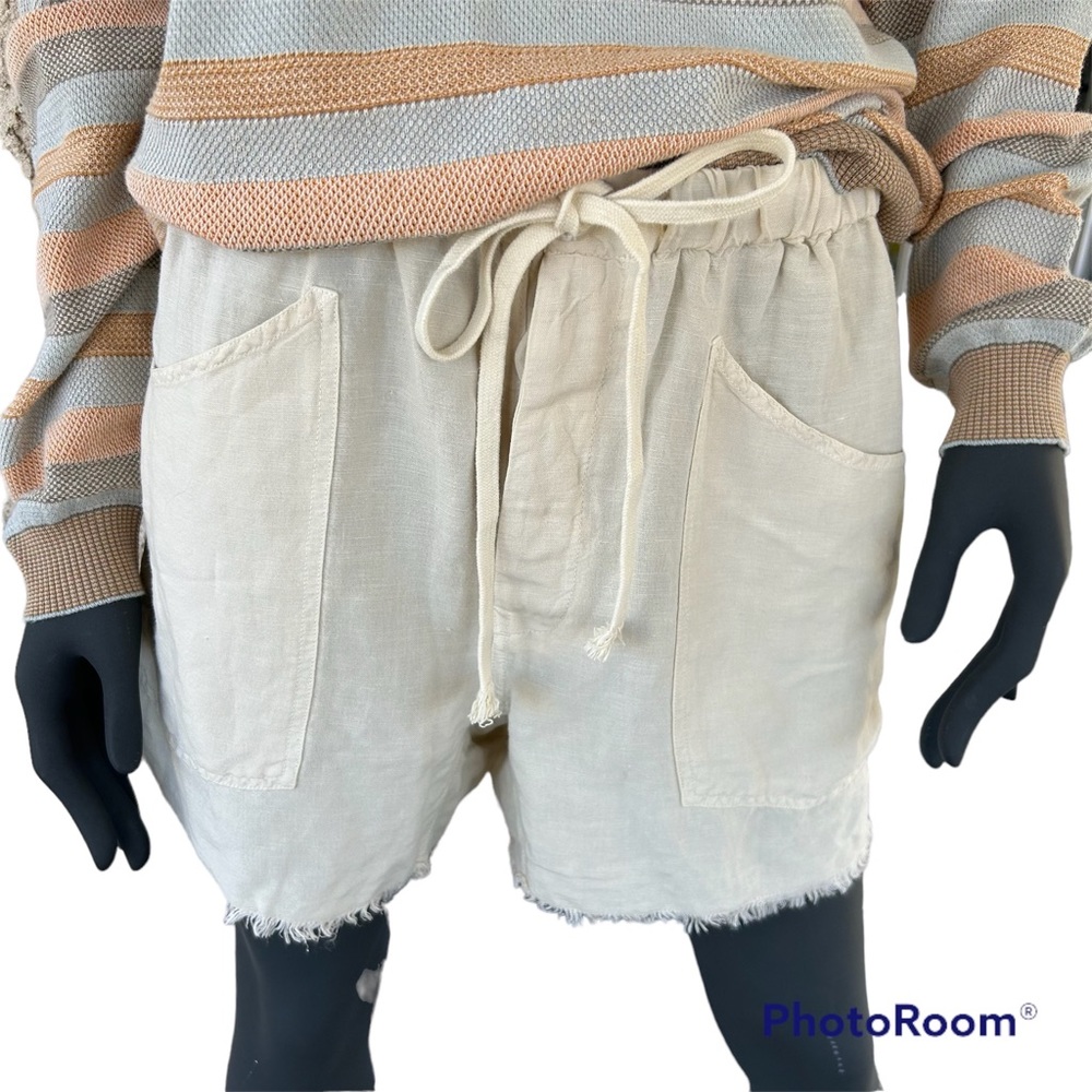 Free People Tomboy Linen Blend Shorts - Neutral